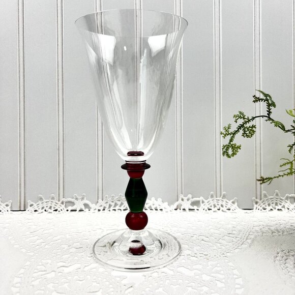 Mikasa Festive Kensington Wine Water Glasses Set of 4 Holiday Christmas - Picture 2 of 11